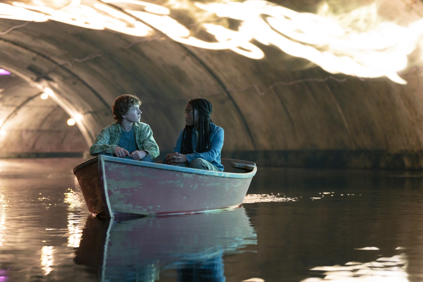 Percy and Annabeth in a boat together