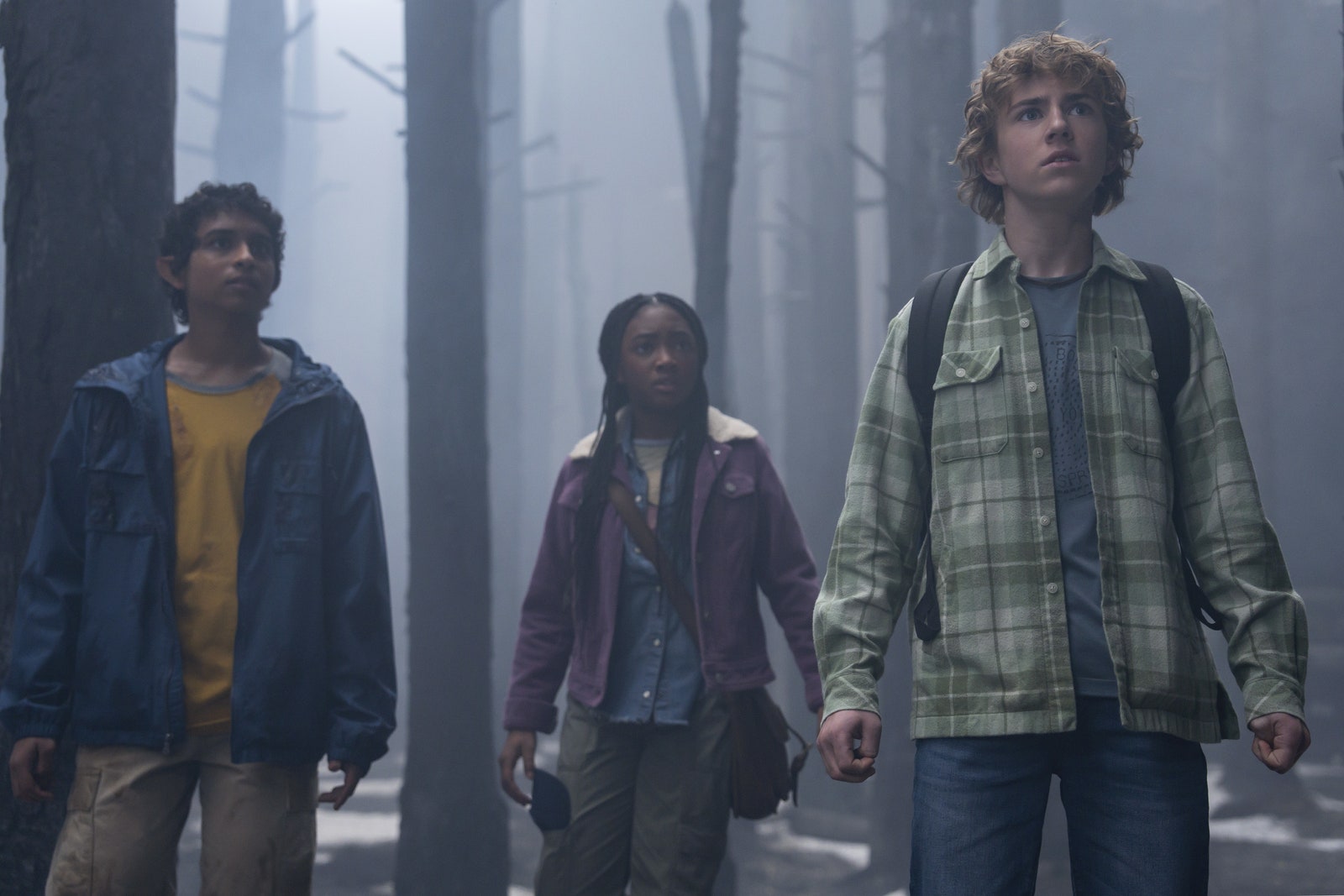 Percy Jackson trio of friends in the woods