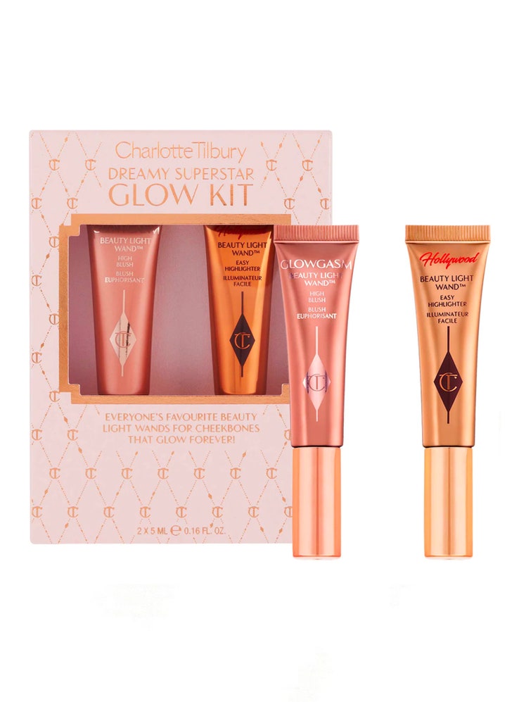 Pink and gold Charlotte Tilbury Mini Beauty Highlighter Wand Duo Set 