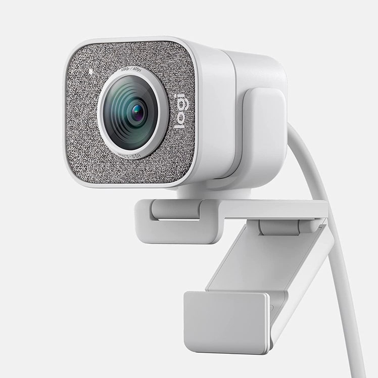 White and grey Logitech for Creators StreamCam Premium Webcam
